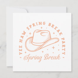 Frühlingspause Party Cowgirl Thema Pfirsichfarbe Einladung