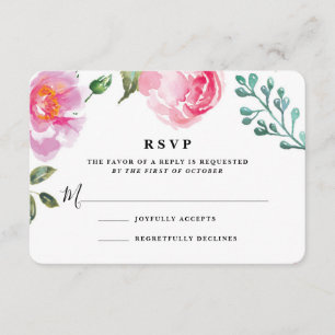 Frühlingspferd Flora Hochzeitskarte RSVP Karte