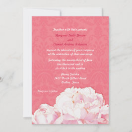 Frühlingspferde Bloms Coral Pink Hochzeit Einladung