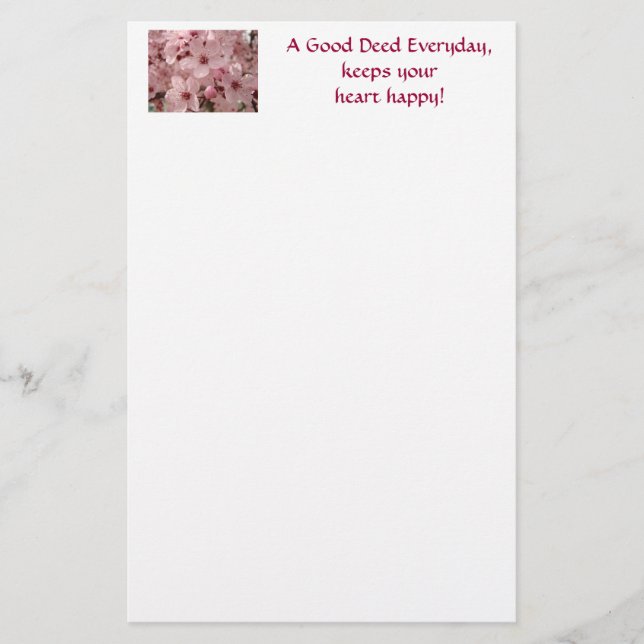 Frühlingspink blüht Stationery-Blume Briefpapier (Vorderseite)