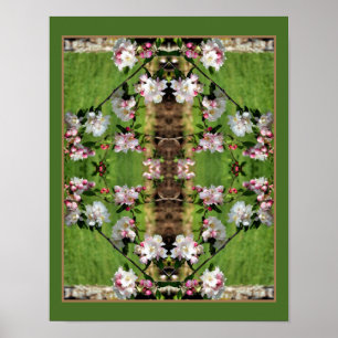 Frühlingspink und weiß Blüten Abstrakt Poster