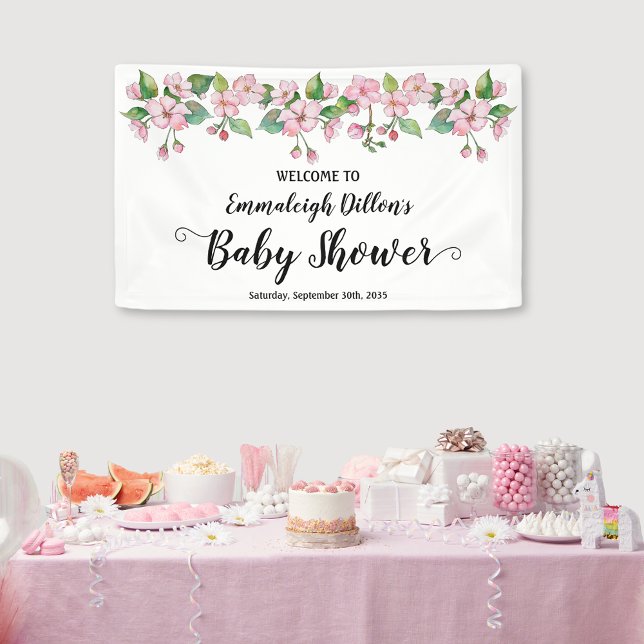 Frühlingspinsel Floral Baby Dusche Banner (Von Creator hochgeladen)