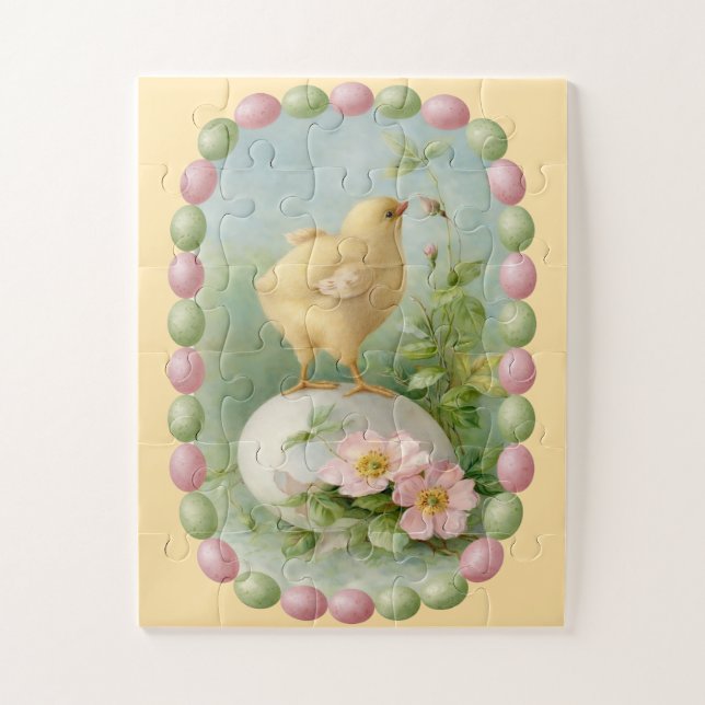 Frühlingspouschen mit Pastell-Eier-Rahmen (Vertikal)