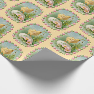 Frühlingspouschen mit Pastell-Eier-Rahmen Geschenkpapier