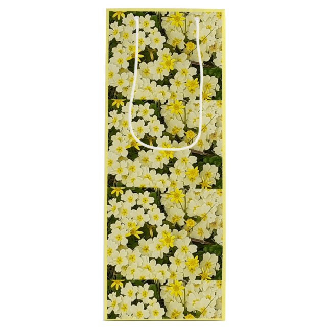 Frühlingsprirosen Geschenktüte Für Weinflaschen (Vorderseite)