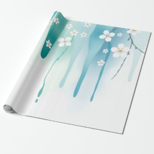 Frühlingsregen Abstrakte Blüten Geschenk Geschenkpapier