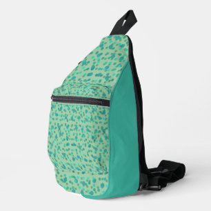 Frühlingsregen, Aquawald und meergrüne Punkte Crossbody Bag