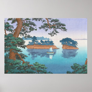 Frühlingsrennen, Matsushima, japanische Wasserscap Poster