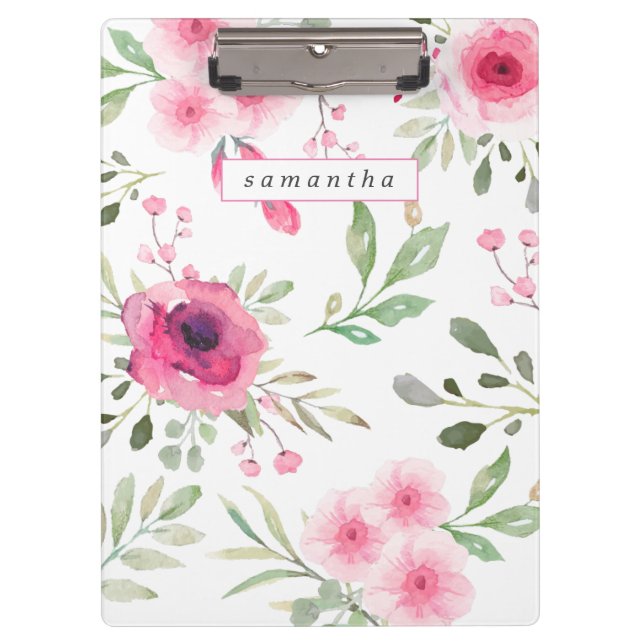 Frühlingsrosa Farbe Personalisiert Klemmbrett (Vorderseite)