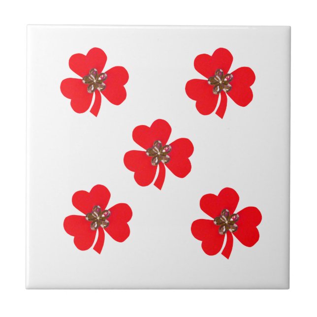 Frühlingsrot, rote Küchenklemmen Fliese (Vorderseite)
