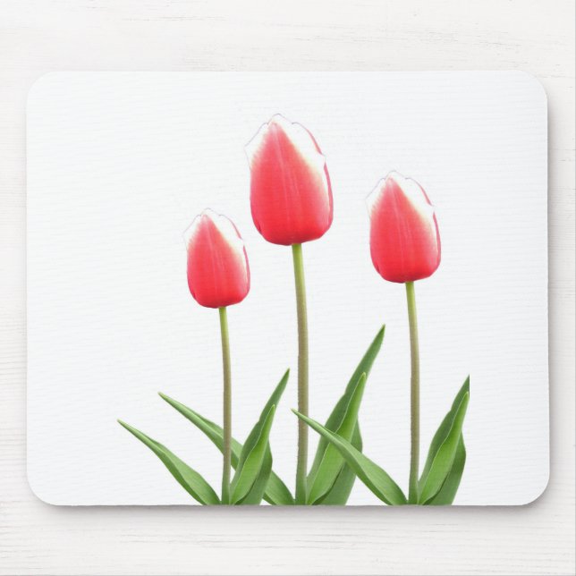 Frühlingsrote Tulpenblumen Mousepad (Vorne)
