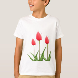 Frühlingsrote Tulpenblumen T-Shirt
