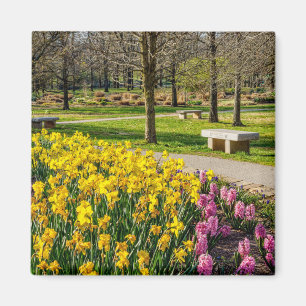Frühlingssaison Blumengarten Magnet
