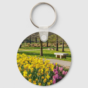 Frühlingssaison Blumengarten Schlüsselanhänger