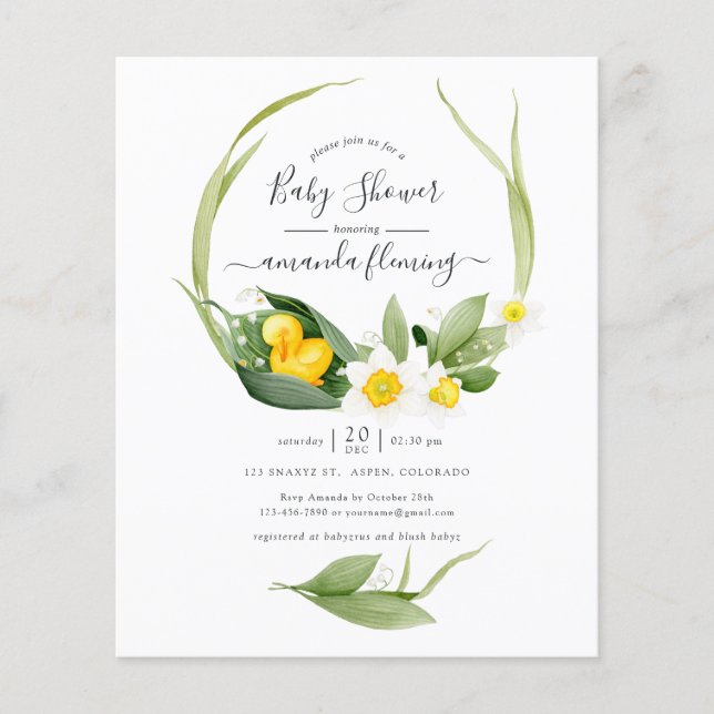 Frühlingssäule Lilly der Valley Baby Shower Flyer (Vorne)