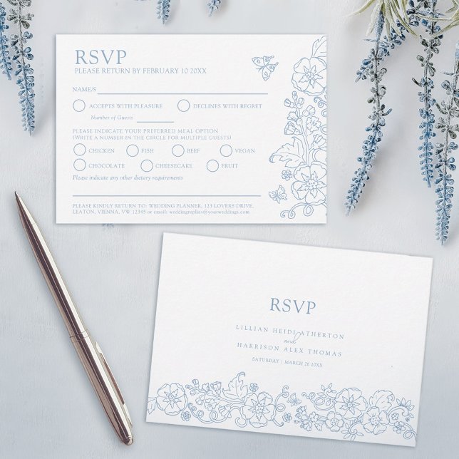 Frühlingsschmetterlinge Blume Hochzeitsmahl RSVP Karte (Von Creator hochgeladen)
