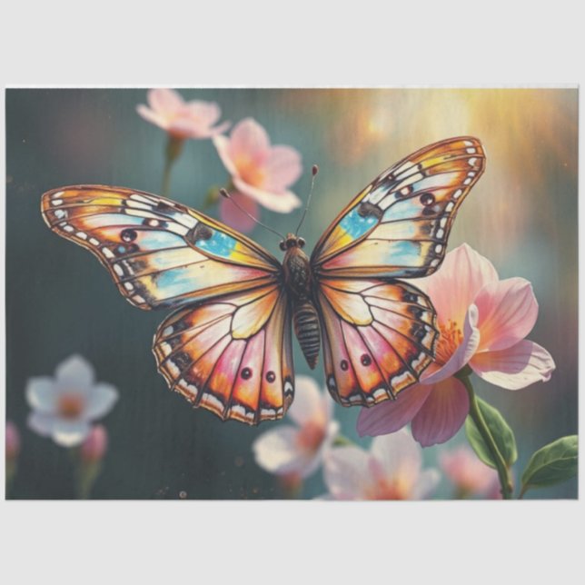 Frühlingsschmetterlingspapier | Seidenpapier | (Vorderseite)