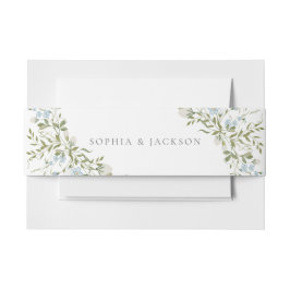 Frühlingssehen Wildblumen Blue Green Wedding Einladungsbanderole