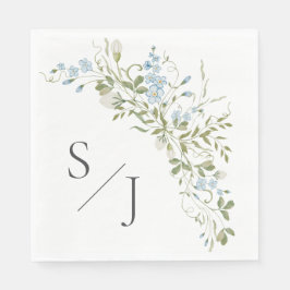 Frühlingssehen Wildblumen Blue Green Wedding Serviette