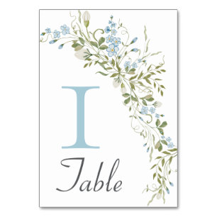 Frühlingssehen Wildblumen Blue Green Wedding Tischnummer