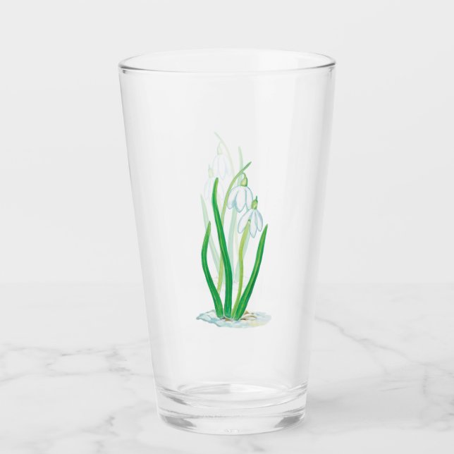 Frühlingssnowdrops Glas (Vorderseite)