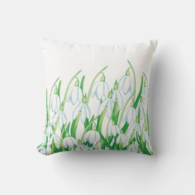 Frühlingssnowdrops Kissen (Vorderseite)