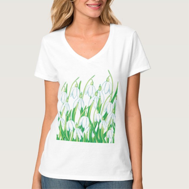 Frühlingssnowdrops T-Shirt (Vorderseite)