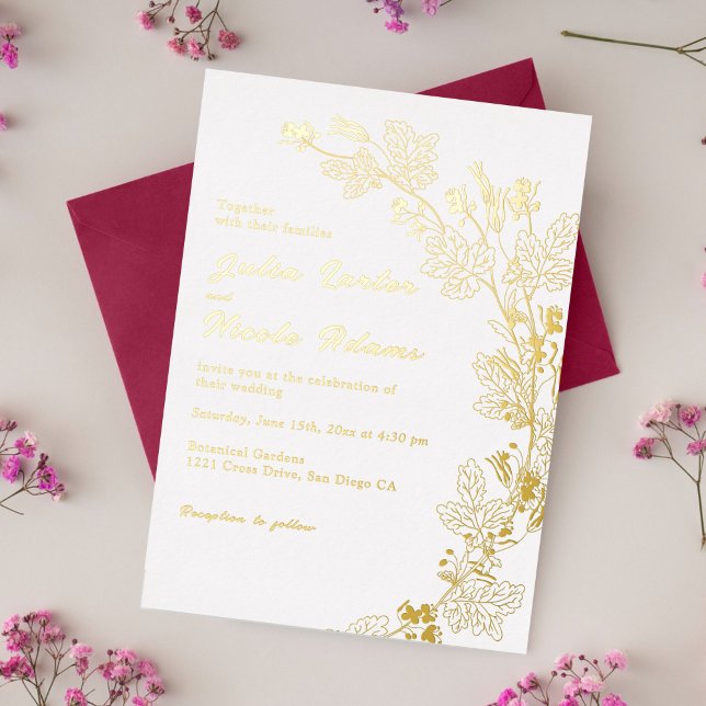 Frühlingssommer Lila Meadow Blume Hochzeit Folieneinladung (Von Creator hochgeladen)