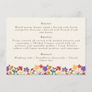 Frühlingssommer Lila Meadow Blume Hochzeit Menükarte