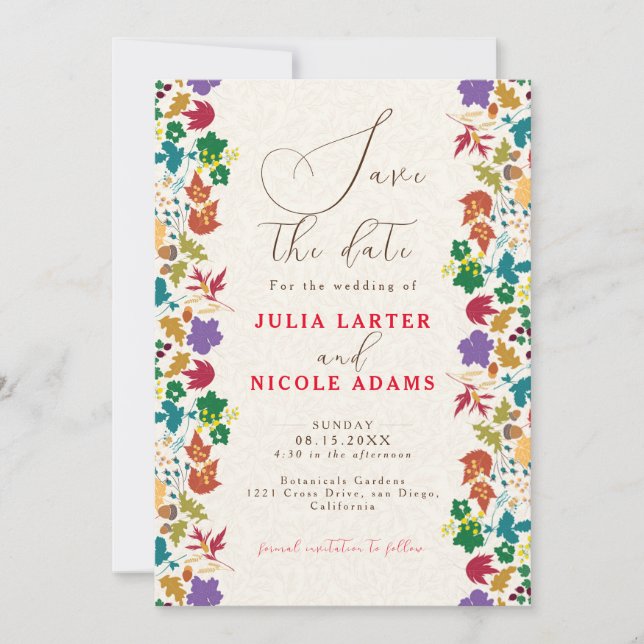 Frühlingssommer Lila Meadow Blume Hochzeit Save The Date (Vorderseite)