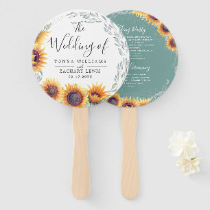 Frühlingssonne blühen Hochzeitsprogramm Fächer