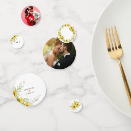 Frühlingssonne Sonnenblumen Hochzeitstisch Dekorat Konfetti
