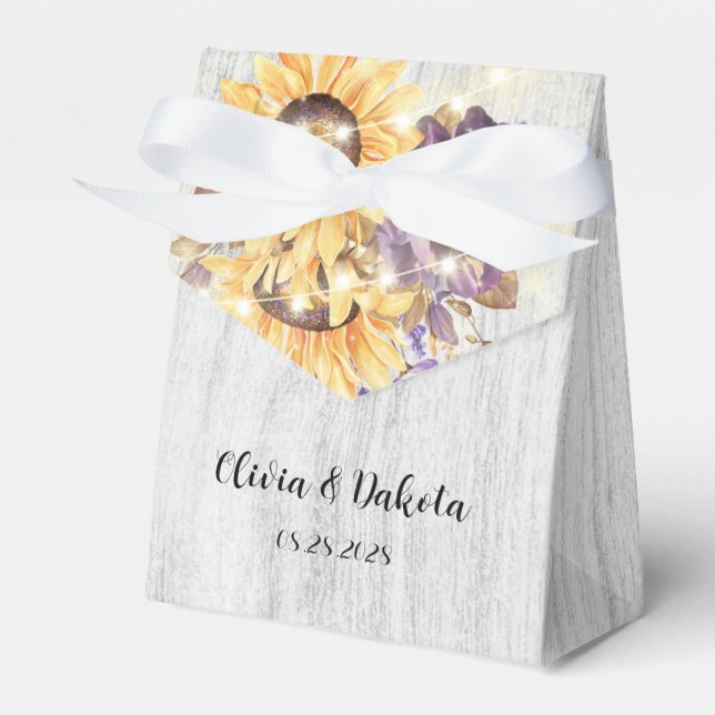 Frühlingssonne und Lila Peony Wedding Geschenkschachtel (Vorderseite)