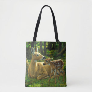 Frühlingssorge Fawn and Mother Deer Tasche