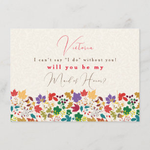 Frühlingssorten Gelbe Lila Blume BridesmaidCard Menükarte
