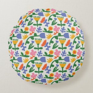 Frühlingsspass floral rundes kissen