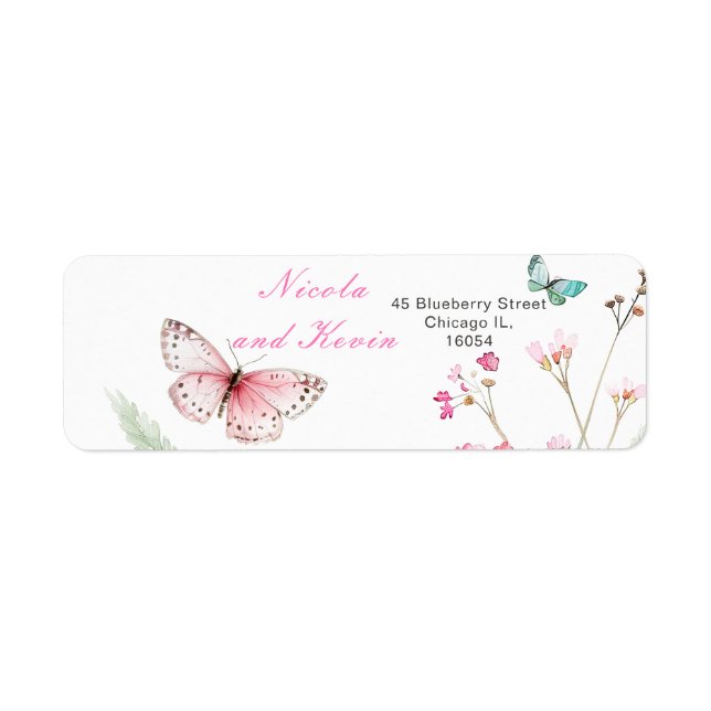 Frühlingsstich-Rosa-Schmetterling-Hochzeit (Vorne)