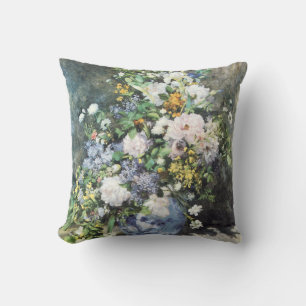 Frühlingsstrauß von Pierre Renoir, Vintage Blumen Kissen