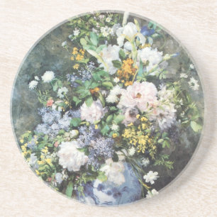 Frühlingsstrauß von Pierre Renoir, Vintage Blumen Sandstein Untersetzer