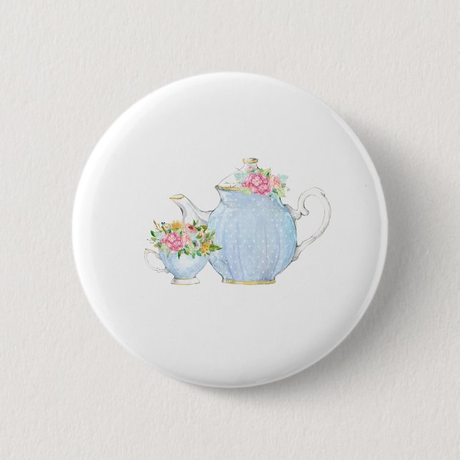 Frühlingstee, Tee, Tee, Blumentee, Blume Button (Vorderseite)