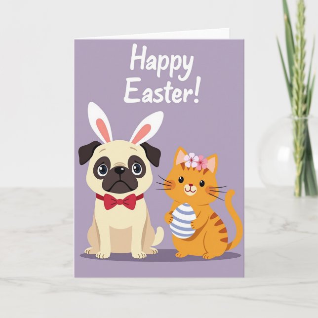 Frühlingstierfreunde Osterkarte Karte (Vorderseite)