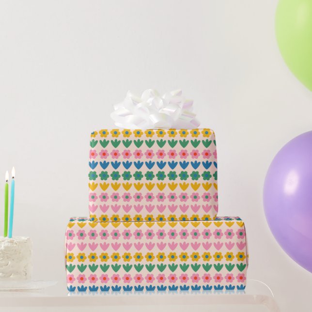 Frühlingstraßen Blume Niedlich und fröhlich Blumen Geschenkpapier (Partygeschenke)