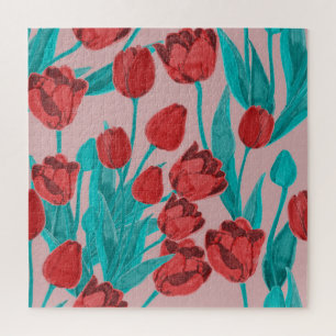 Frühlingstulips, handgezeichnet Blumenmuster
