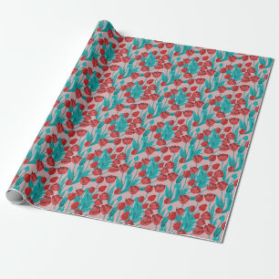 Frühlingstulips, handgezeichnet Blumenmuster Geschenkpapier