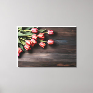 Frühlingstulis für den Valentinstag Leinwanddruck
