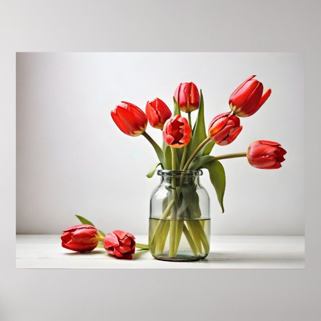 Frühlingstulis für den Valentinstag Poster (Vorne)