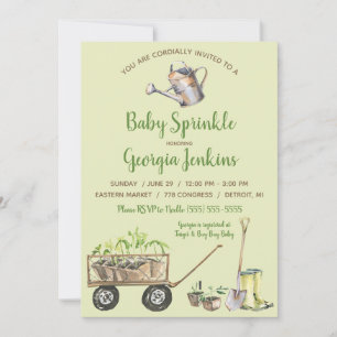 Frühlingsvegetation Garden Watering kann Baby Spri Einladung
