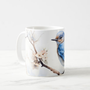 Frühlingsvogel im blühenden Baum Kaffeetasse