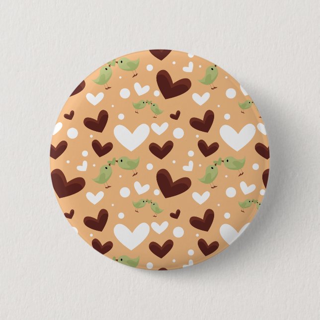 Frühlingsvögel Liebe Couple Sweet Chocolate Heart Button (Vorderseite)