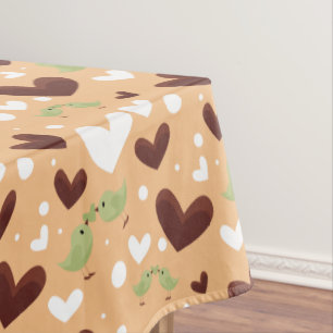 Frühlingsvögel Liebespaar Süße Schokoladenherz Tischdecke